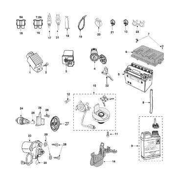 Pièces électriques Peugeot Speedfight 3 AC 2 temps
