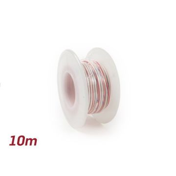 Câble électrique universel diamètre 2,3mm 10m blanc/rouge