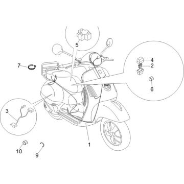 Faisceau de câbles Vespa LXV 2 temps