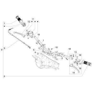 Pièces de direction Vespa Primavera 25km 4 temps 2 soupapes
