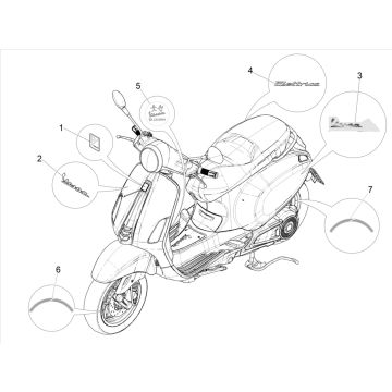 Emblèmes Vespa Elettrica 25/KMH SCH E5 2021 (EMEA)
