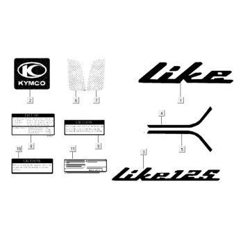 Emblèmes - Stickers Kymco Like 125cc