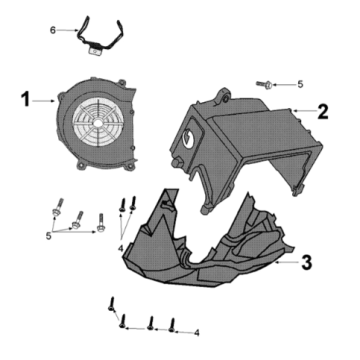 Engine cover Peugeot Django 125 EFI E4 2018-2020