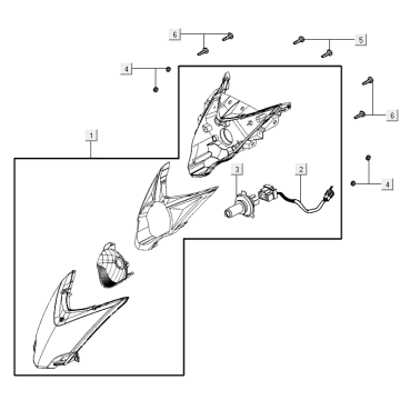 Optique de phareKymco Agility 16+ 4T 150I E4