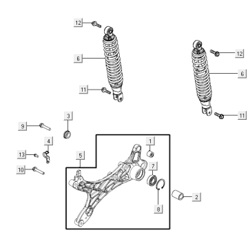 Amortisseur arrière Kymco Agility 16+ 4T 150I E4