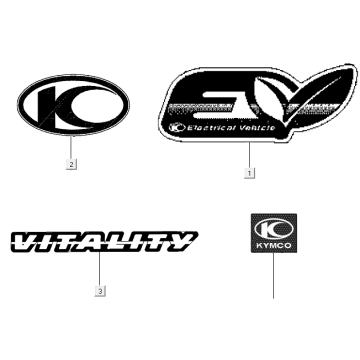 Emblèmes – Autocollants – Logo Kymco E-Vitality