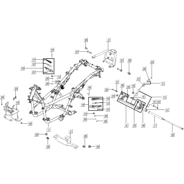 Cadre - Support moteur - Bras Oscillant Kymco Xciting 500R EVO 4T LC