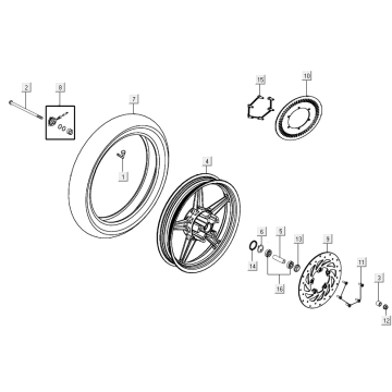 Roue avant Kymco Agility 16+ 4T 150I E4