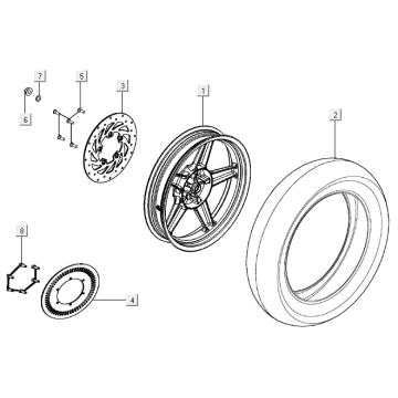 Roue arrière Kymco Agility 16+ 4T 150I E4