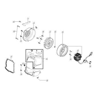 Allumage et capot Kymco Super8 Street 50i E4 Matt Black