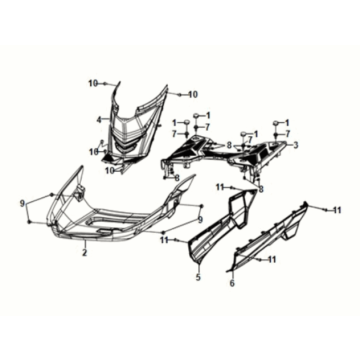 Panneau de sol - couvercle central Sym Orbit III 50 E5