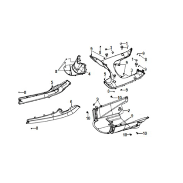 Panneau de sol - couvercle latéral Sym E-Fiddle Matte Black (BK007U)