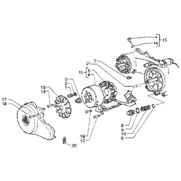 Allumage - Stator - Volant Piaggio Liberty 50 4T AC←2006