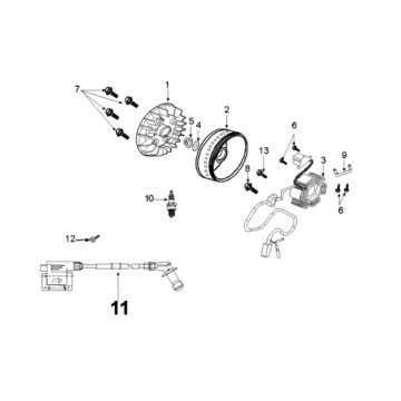 Flywheel magneto Peugeot Django 125 EFI E4 2018-2020