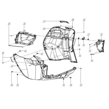 Foot protective shield Kymco Filly 50 E5+ Mat rood