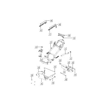 Châssis Support moteur-Capot Kymco Agility Fat 12' 4 temps noir long