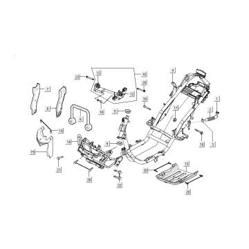 Cadre - Support moteur - Bras Oscillant Kymco Grand Dink 50 2T AC anthracite