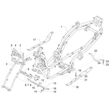 Cadre Piaggio MP3 300 et E4 LT BUSINESS - SPORT NOABS-ABS 2016 - 2018 (EMEA)