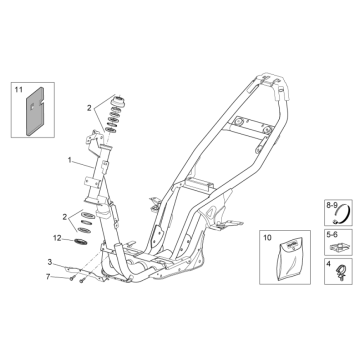 Cadre Aprilia SR 50 H2O ie+carb 2004-2009