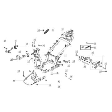 éléments de cadre AGILITY 16+ 4T 125 bleu clair métallisé mat