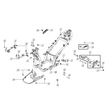 Cadre Agility 16"+ 125 4T AC métallisé mat argent