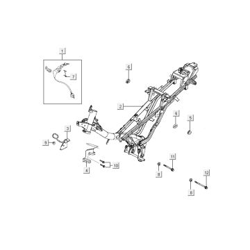 Pièces de cadre Kymco Activ 4 temps rouge-noir