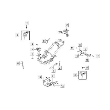 Pièces de cadre Kymco VP50 4t ac techo silver