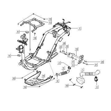 Pièces de cadre Kymco Yup 2t ac blue