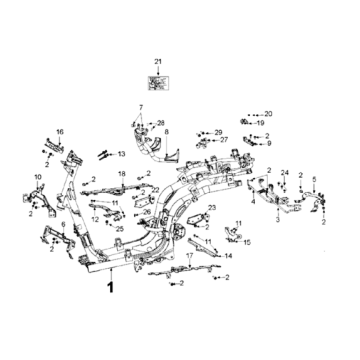 Frame en zadel Peugeot Django 125 Allure E3 2014-2017