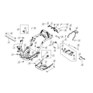 cadre Kymco Sento 4 temps Rose