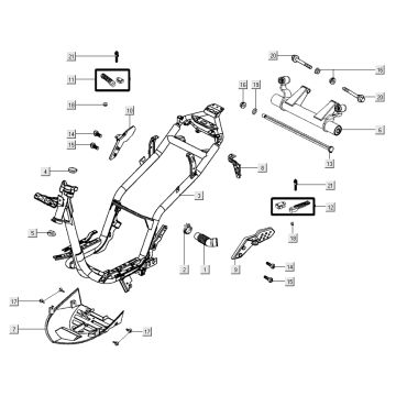 Cadre Kymco Super 8 Street 4 temps rouge