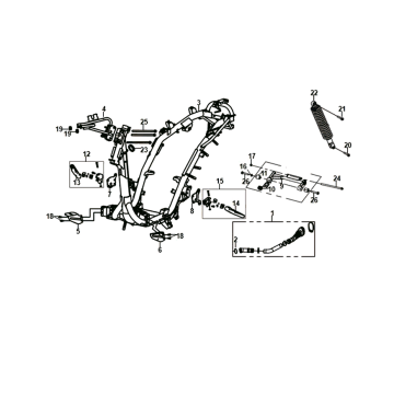 Cadre de suspension moteur Sym Jet 14