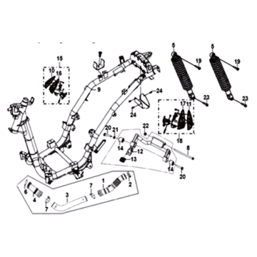 Châssis et suspension moteur Sym Symphony ST 200I