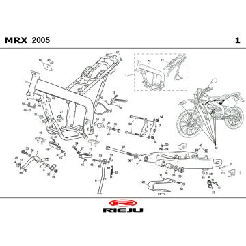 Cadre Rieju MRX noir 2006 2 temps