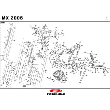 Cadre Rieju MX rouge 2010 2 temps