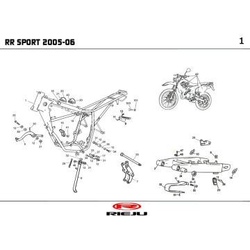 Cadre Rieju RR rouge 2007 2 temps