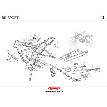 Cadre Rieju RR Sport 50 2T LC noir- orange 2002
