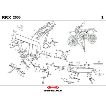 Cadre Rieju RRX rouge 2008 2 temps