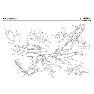 Cadre Rieju Rs2 Naked bleu 2005 2 temps