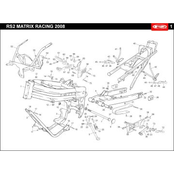 Cadre Rieju Rs2 pro orange 2009 2 temps