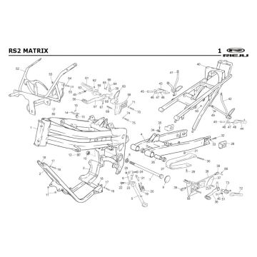 Cadre Rieju Rs2 rouge 2005 2 temps