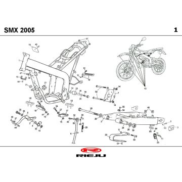 Cadre Rieju SMX pop-up bleu 2008 2 temps