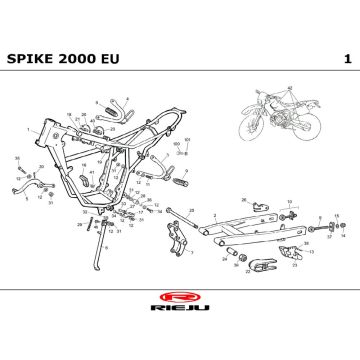 Cadre Rieju Spike 50 2T LC gris 2001