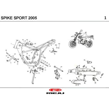 Cadre Rieju Spike rouge 2005 2 temps