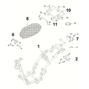 Frame saddle Peugeot Tweet 125 Z PRO 2021-2022