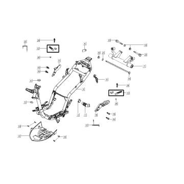 Cadre Kymco Super8 Street 50i E4 Gris mat