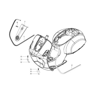 Cadre Vespa Lx 25km 4 temps 2 soupapes vert 328/A