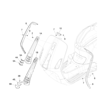 Cadre Vespa Primavera 50 4T IGET 3V AC Euro 4 blanc 544