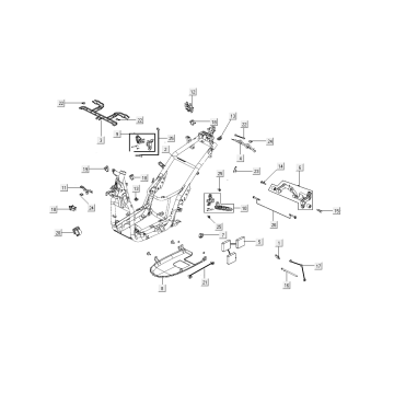 Cadre Kymco People S 50i E4 Gris mat