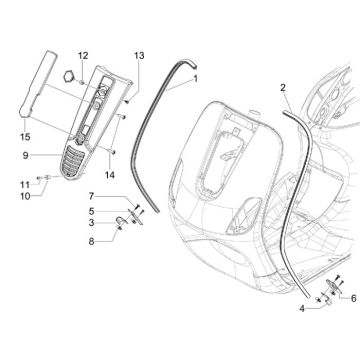 Cadre Vespa S 50 4T 4V AC rouge 894